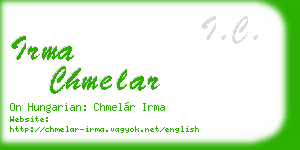 irma chmelar business card